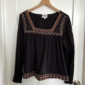 Black Embroidered Blouse